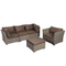 Armrest cheap wicker garden sofa good sale rattan furniture outdoor curved sofas