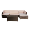 Sectional Grey Outdoor Garden Rattan Sets Chaise Lounge 5piece Patio Sofa Set