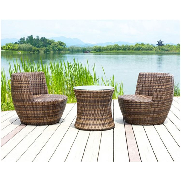 Wicker tables round chairs and for shop table rattan coffee chair set