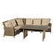 With table cover garden corner sofa dining set