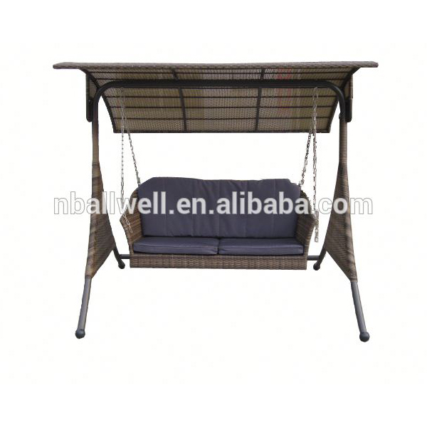 Best price factory directly leisure rattan furniture 2 seater swing chair