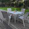 Metal with 4 chairs patio backyard furniture low price sofa set general use dining table and cheap plastic chair