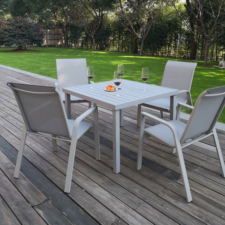Custom garden dining table and chairs set 7 pieces aluminium garden dining dining table and chair