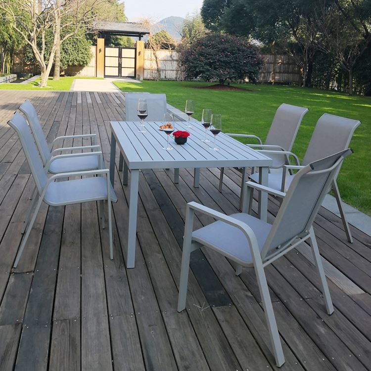 Aluminum table top rust resistant aluminium patio dining set polywood furniture