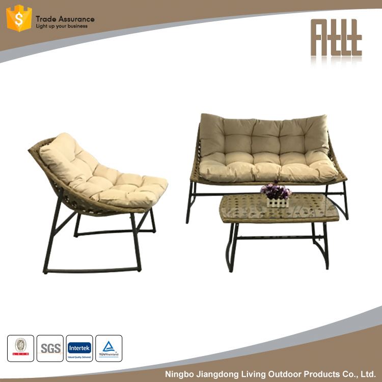 Sets Poly Outdoor Cafe Patio Chair Brown Rattan Garden Furniture