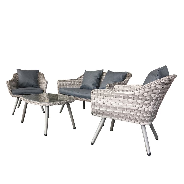 Small Winchester Garden Set Poly Synthetic Rattan Outdoor Furniture