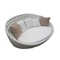 circular hot sale daybed garden oval shape pe rattan single outdoor round sofa bed