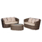 Costway 3 pcs outdoor lounge chaise cushions black ratton set sofa sets garden furniture rattan aluminium