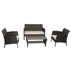 Vancouver Coffee Table Set Wicker Home Costway 4 Pc Patio Garden Unite Black Rattan Furniture