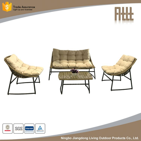Wicker and chair high quality garden resin woven outdoor furniture rattan coffee table set