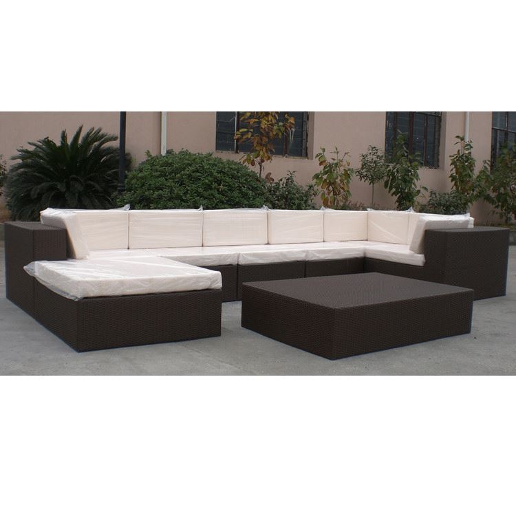Sofa Garden Poly Black Outdoor Rattan Sectional Used Wicker Furniture for Sale