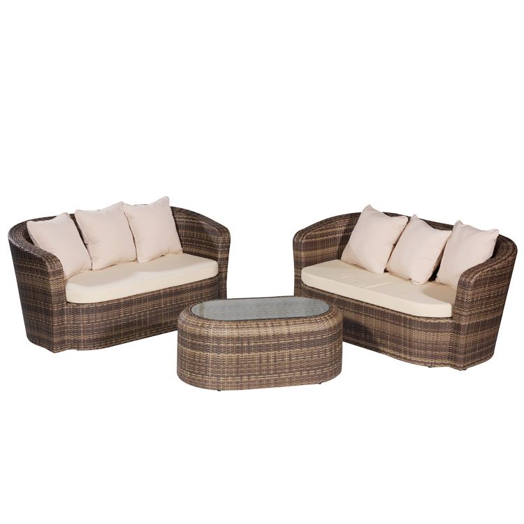 Costway 3 pcs outdoor lounge chaise cushions black ratton set sofa sets garden furniture rattan aluminium