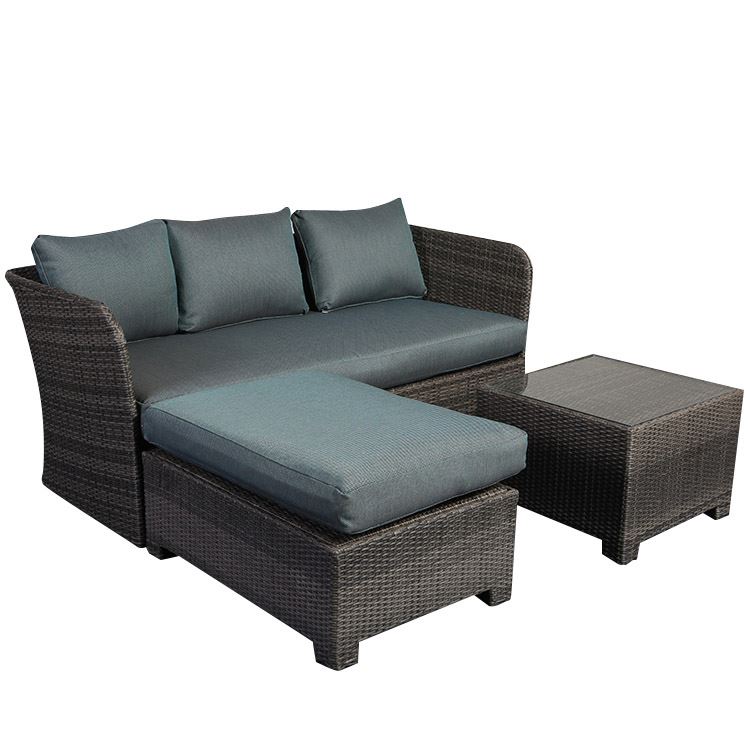 All Weather Covered Cheap Sofa Garden Living Room Synthetic Rattan Furniture Outdoor L-shape Sofas
