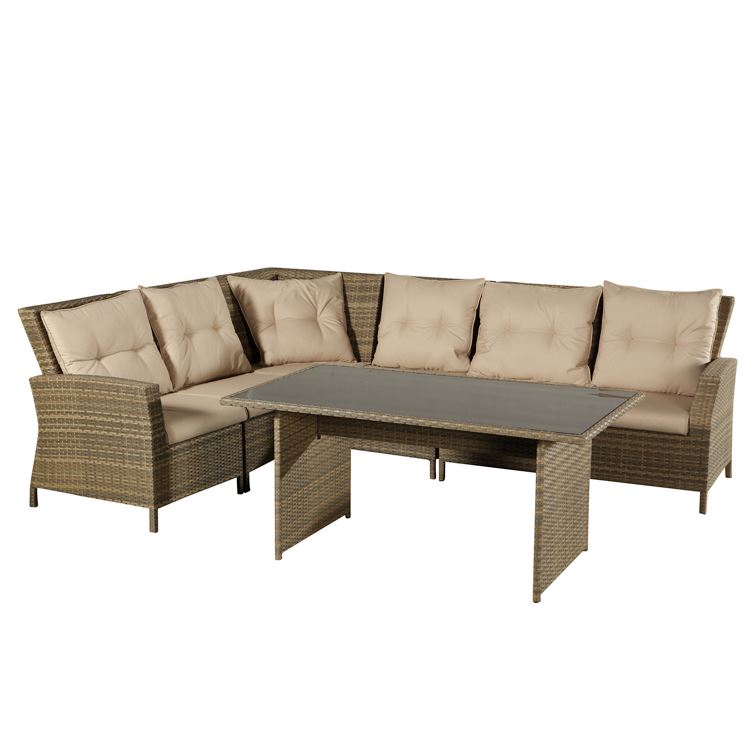 With table cover garden corner sofa dining set