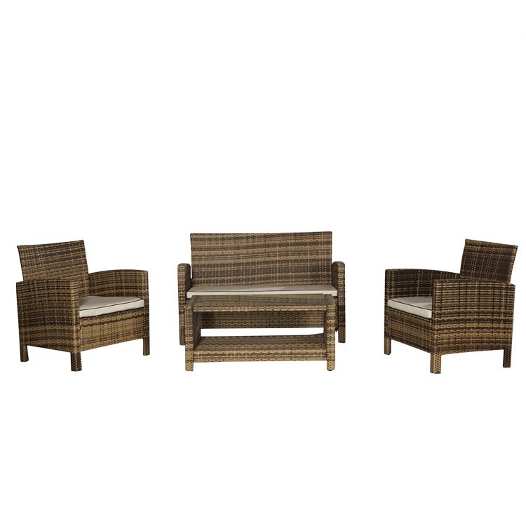 Grey Corner 4 Piece Garden Outdoor Porch Furniture Set Clearance Rattan Wicker Patio