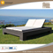 Couple big size outdoor daybed/sunbed/sun beach chaise lounge aluminium beds all weather lounger garden rattan furniture sun bed