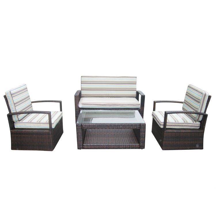 Garden Ridge Design Outdoor Gray Piece Pc Rattan Patio Furniture 4 Pice Sofa Set